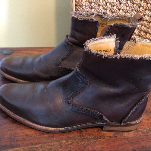 Men’s Red Tape Brown Leather Zip Up Boots/ Size 9